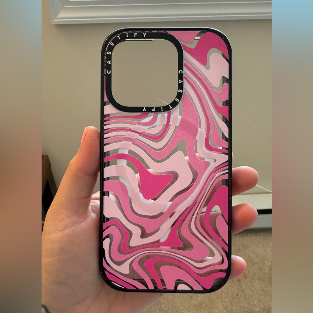CASETiFY - Impact Case with MagSafe for Apple iPhone 15 Pro - Pink Swirls